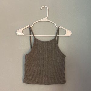 🌙Gray Brandy Melville ribbed crop top